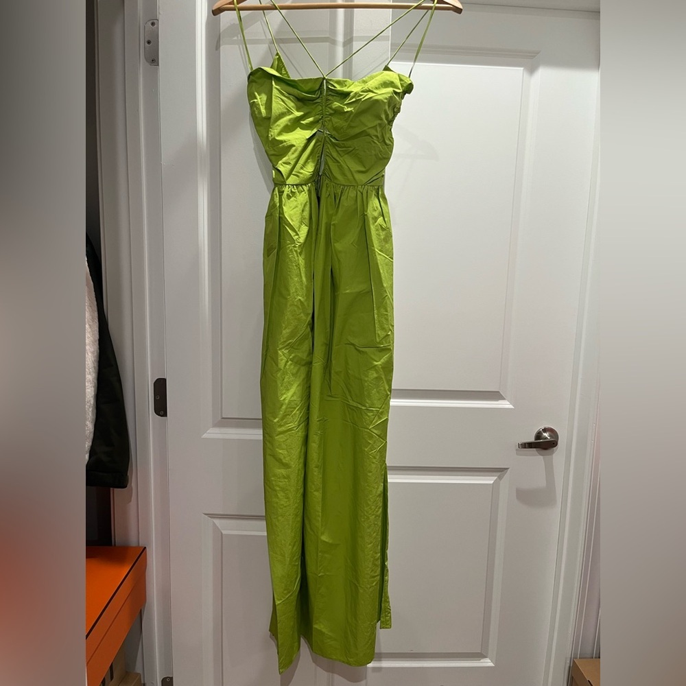 NWT RAILS Silvia Cut Out Maxi Dress Banana Leaf Lime Green - Picture 4 of 6